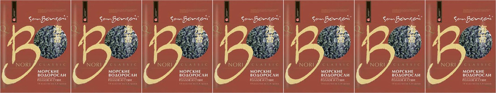 Водоросли морские SanBonsai Classic Нори сушеные листы, комплект: 7 упаковок по 28 г  #1