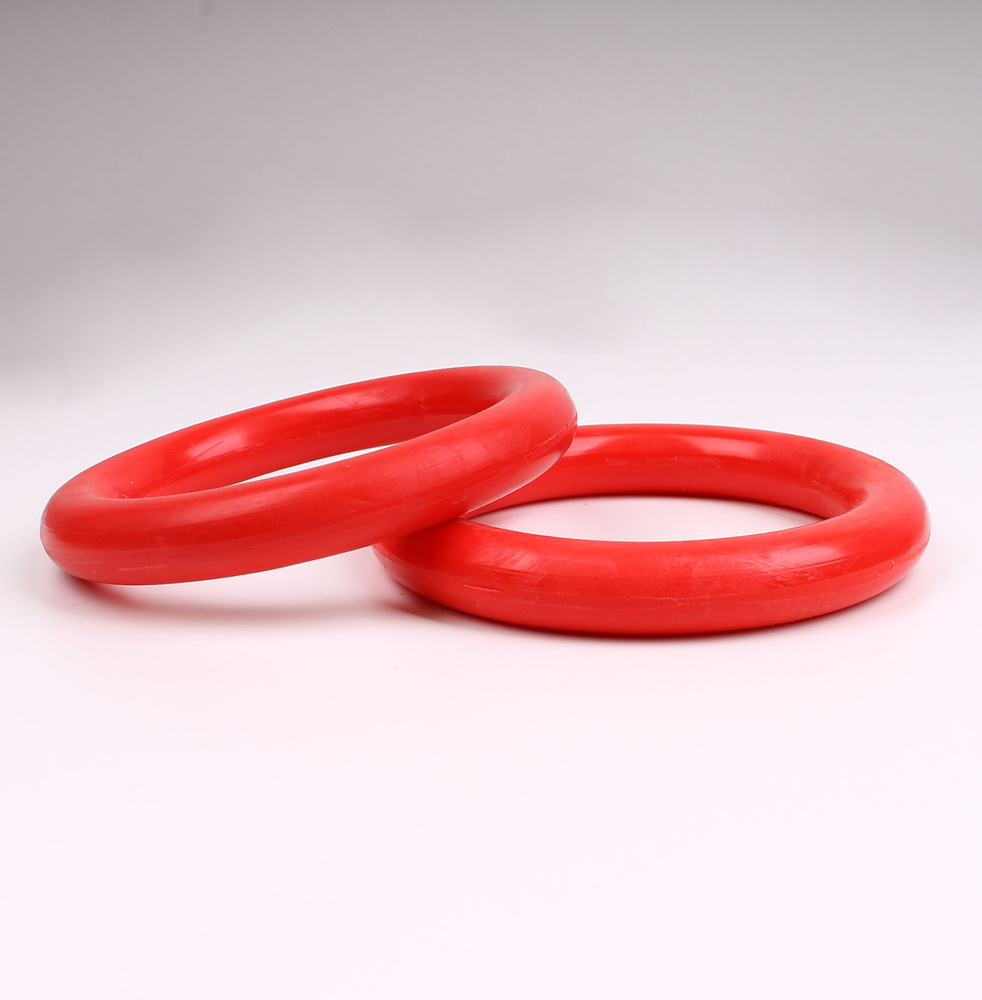 Кольца гимнастические круглые Citrine 2 штуки без шнуров красные  #1