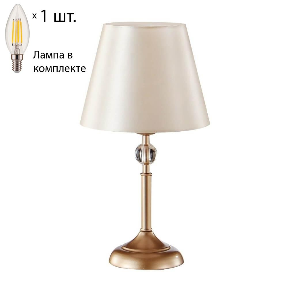 Настольная лампа Crystal Lux с лампочкой Flavio LG1 Gold+Lamps E14 Свеча  #1