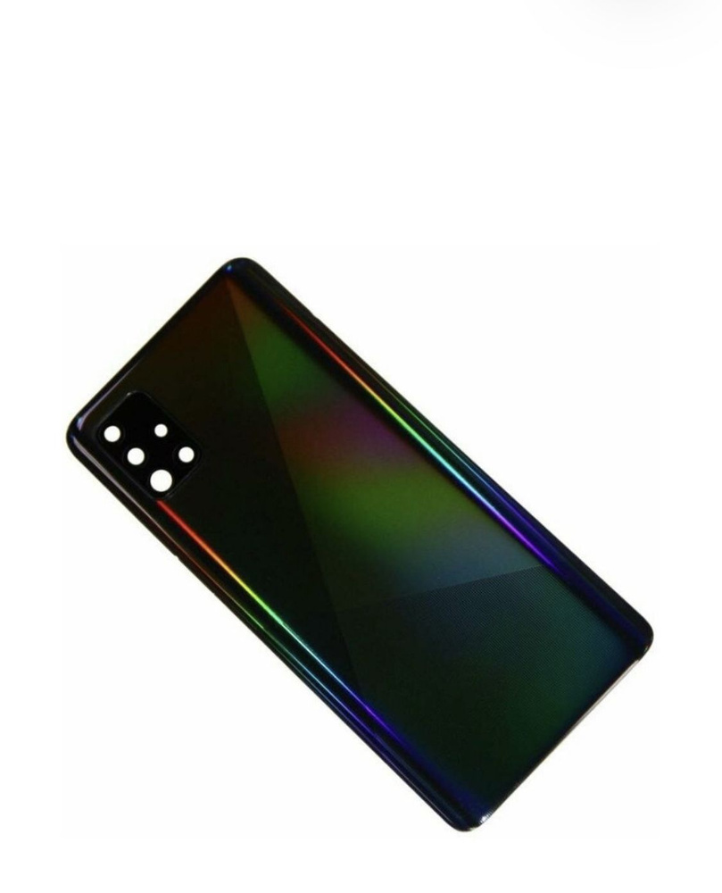 Задняя крышка для Samsung Galaxy A51 (A515F) - Премиум (Черная) со стеклом камеры  #1