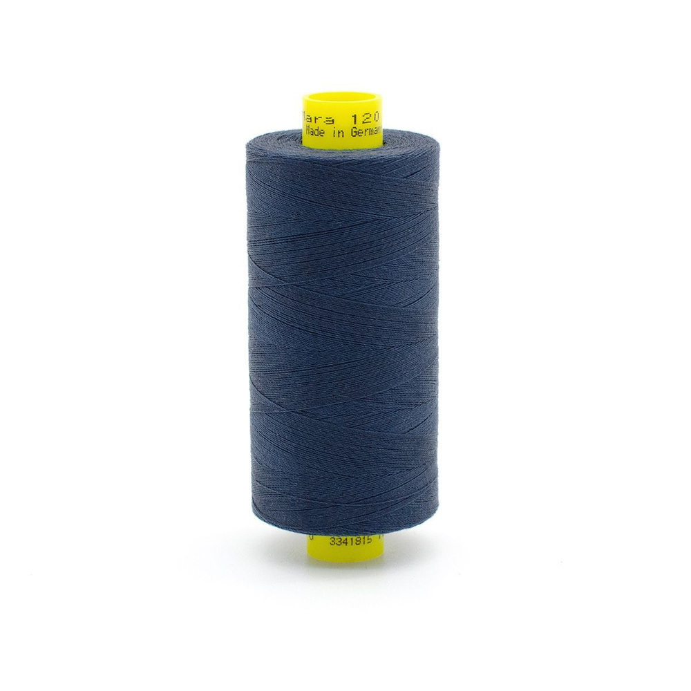 Нитки для шитья, нить промышленная для оверлока Mara № 120/2, 1000 м, 9110 джинсовый темно-синий, Gutermann #1
