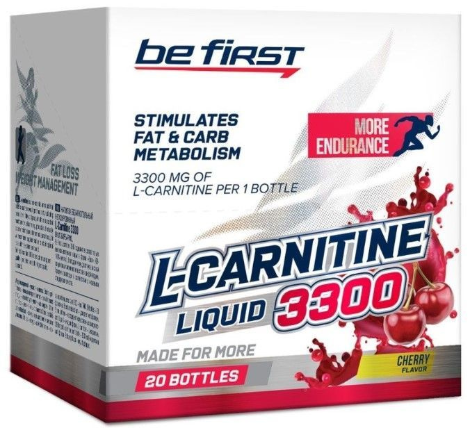 Be First L-Carnitine 3300 мг 20 ампул, L карнитин Вишня жидкий концентрат в питьевых ампулах л карнитин #1