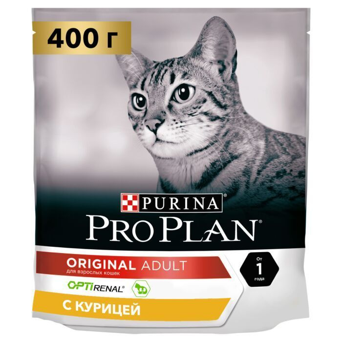 PRO PLAN ORIGINAL ADULT корм для взрослых кошек с курицей 400гр #1