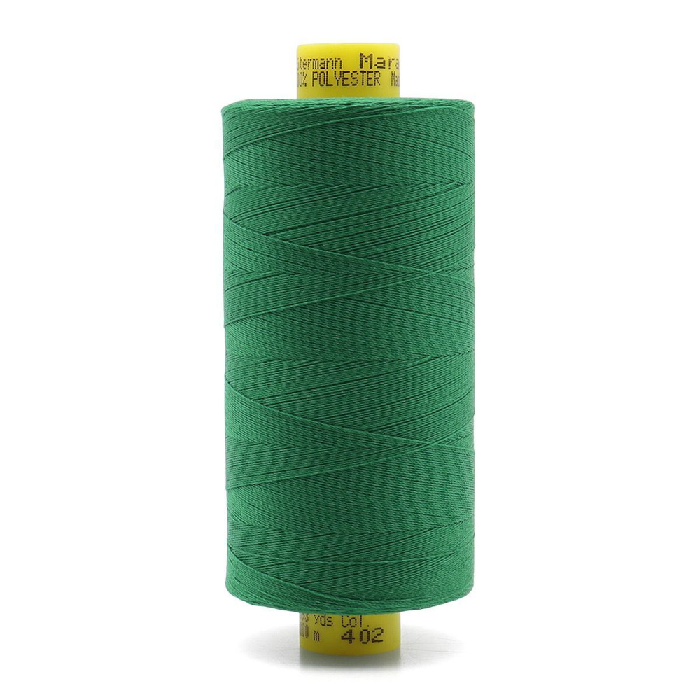 Нитки для шитья, нить промышленная для оверлока Mara № 120/2, 1000 м, 402 изумрудно-зеленый, Gutermann #1