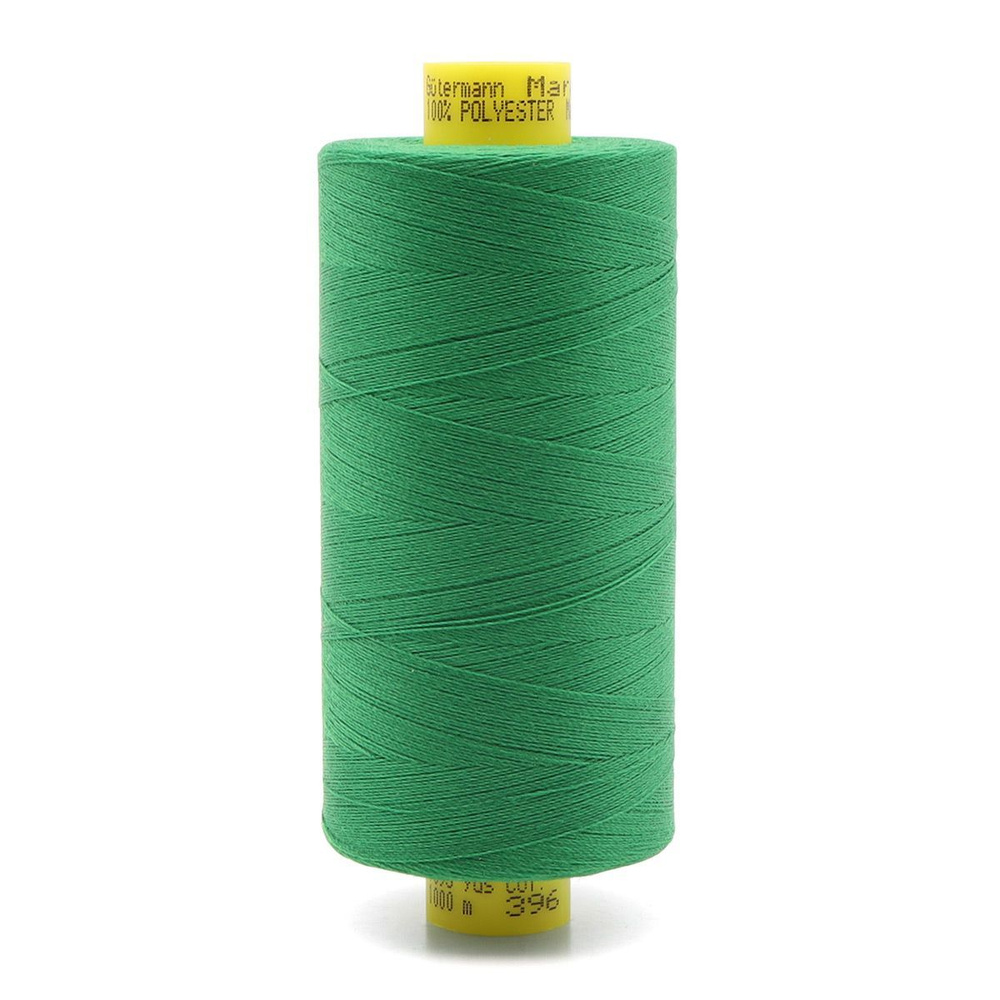 Нитки для шитья, нить промышленная для оверлока Mara № 120/2, 1000 м, 396 ярко-зеленый, Gutermann  #1