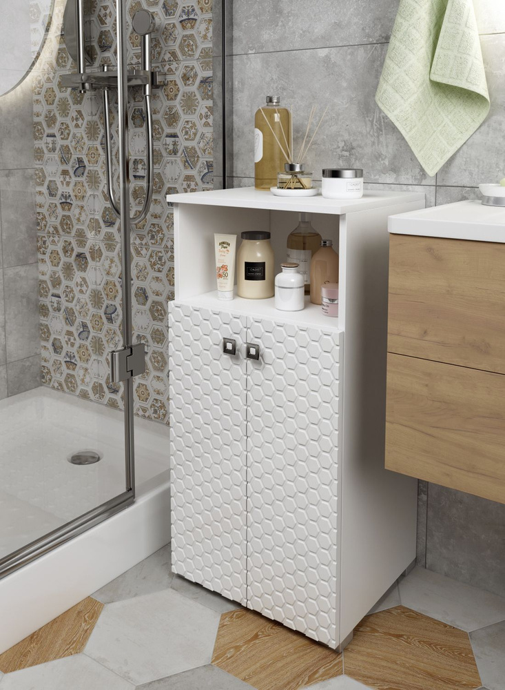 REGENT style Шкаф-пенал для ванной, ПеналСоната2д1н/бел, 40х35х83.6 см, Универсальный  #1