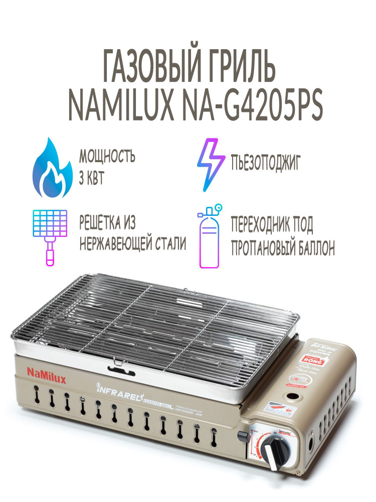 Гриль газовый портативный NaMilux NA-G4205PS #1