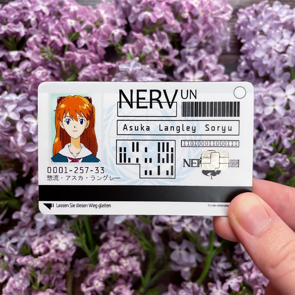 Наклейки 2 шт. на банковскую карту, аниме Neon Genesis Evangelion Asuka Аска Евангелион  #1