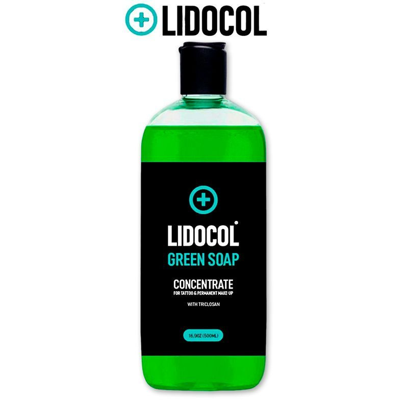 Концентрат антибактериального мыла, мыло для тату и татуажа LIDOCOL GREEN SOAP, 500мл  #1