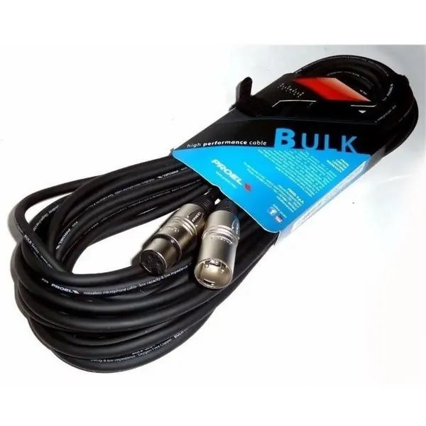 Микрофонный кабель, XLR (папа) - XLR (мама), длина - 15 м. PROEL BULK250LU15  #1