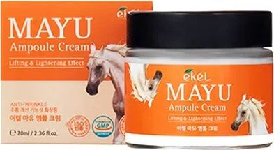 EKEL / Экель Mayu Ampule Cream Крем для лица увлажняющий ампульный для любого типа кожи от 25 лет с лошадиным #1