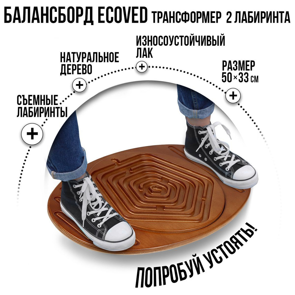 Балансборд-трансформер с двумя сменными лабиринтами (балансировочная доска  для взрослого и ребенка, нейротренажер) купить по доступной цене с  доставкой в интернет-магазине OZON (320503858)