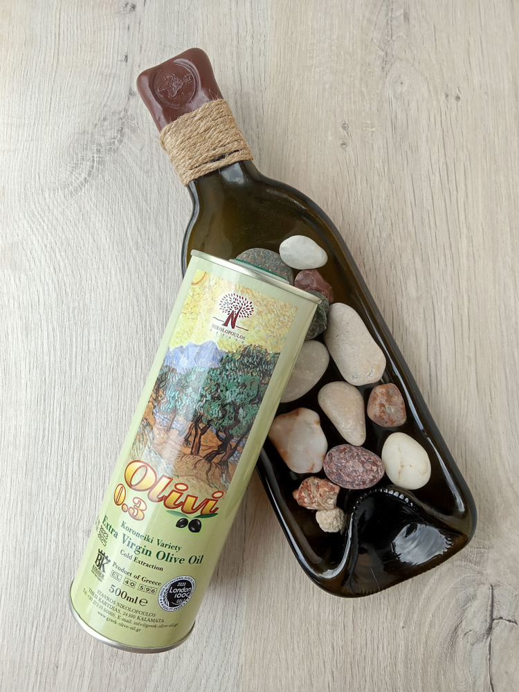 Оливковое масло Extra Virgin, сорт Коронейки, из региона Мессиния, 0.5л, жесть  #1