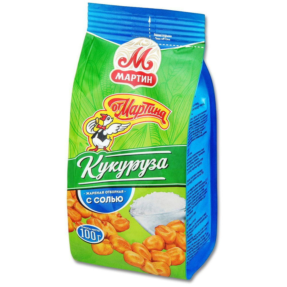 Кукуруза От Мартина С солью, отборная жареная, 100 г, 1 шт. #1