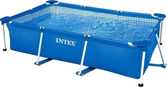 Бассейн каркасный INTEX / Интекс стальной каркас, синий, прямоугольный, 260х160х65см, для плавания, отдых #1