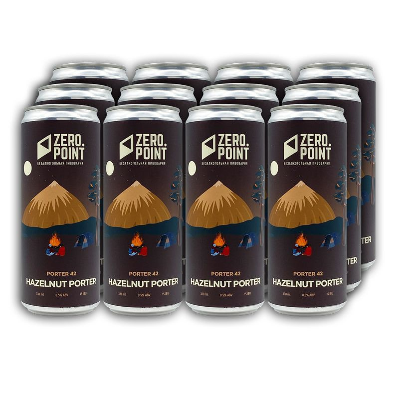 Безалкогольное пиво Zero Point "Porter 42" Hazelnut Porter (12 шт х 0.33 л.) #1