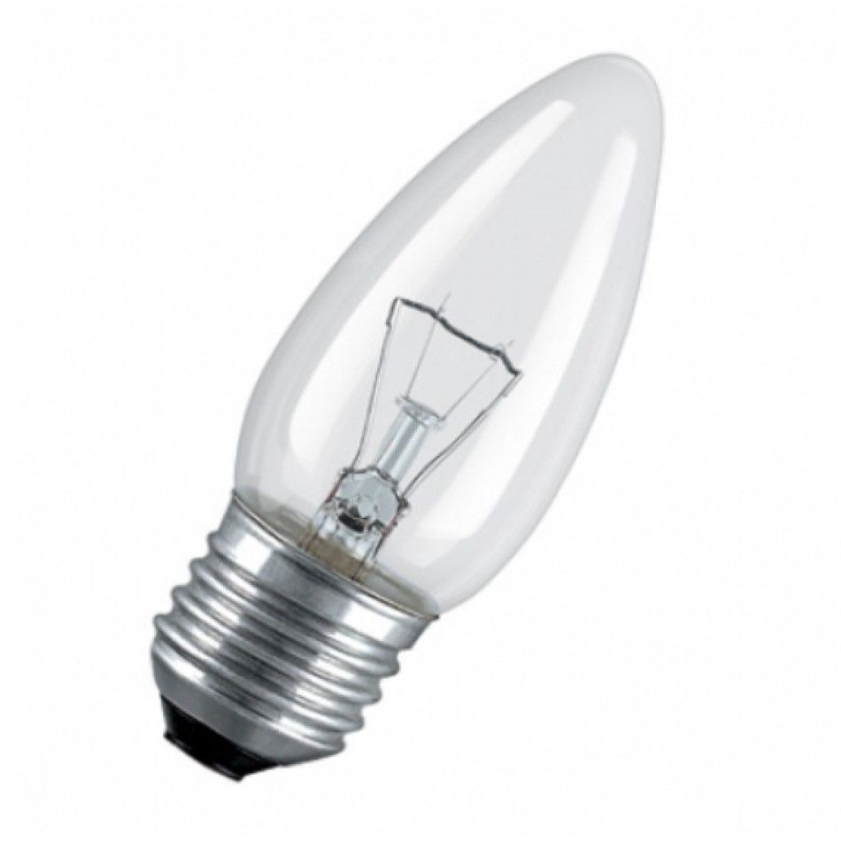 Лампа накаливания свеча CLAS B CL 25W E27 OSRAM прозрачная (5штук)  #1