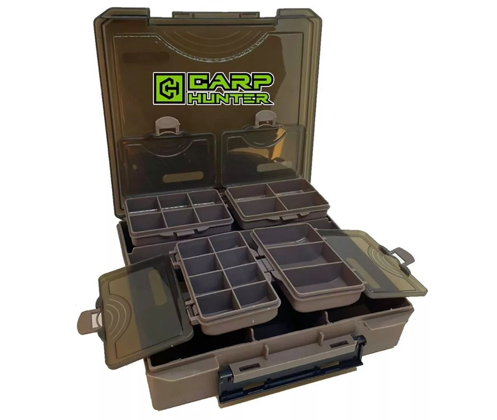 Коробка рыболовная для аксессуаров + 4 контейнера Carp Hunter (Карп Хантер) - CH-06 Mini Tackle Box  #1