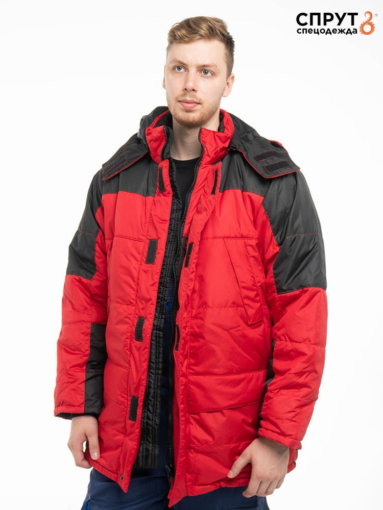 Куртка рабочая зимняя СПРУТ "СИТИ" цвет: красный с чёрным  #1