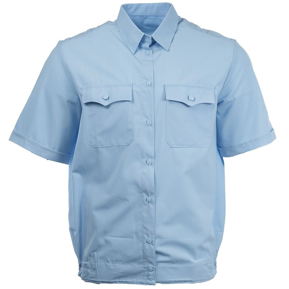 Рубашка женская (блузка) форменная уставная голубая повседневная с коротким рукавом для сотрудниц Полиции #1