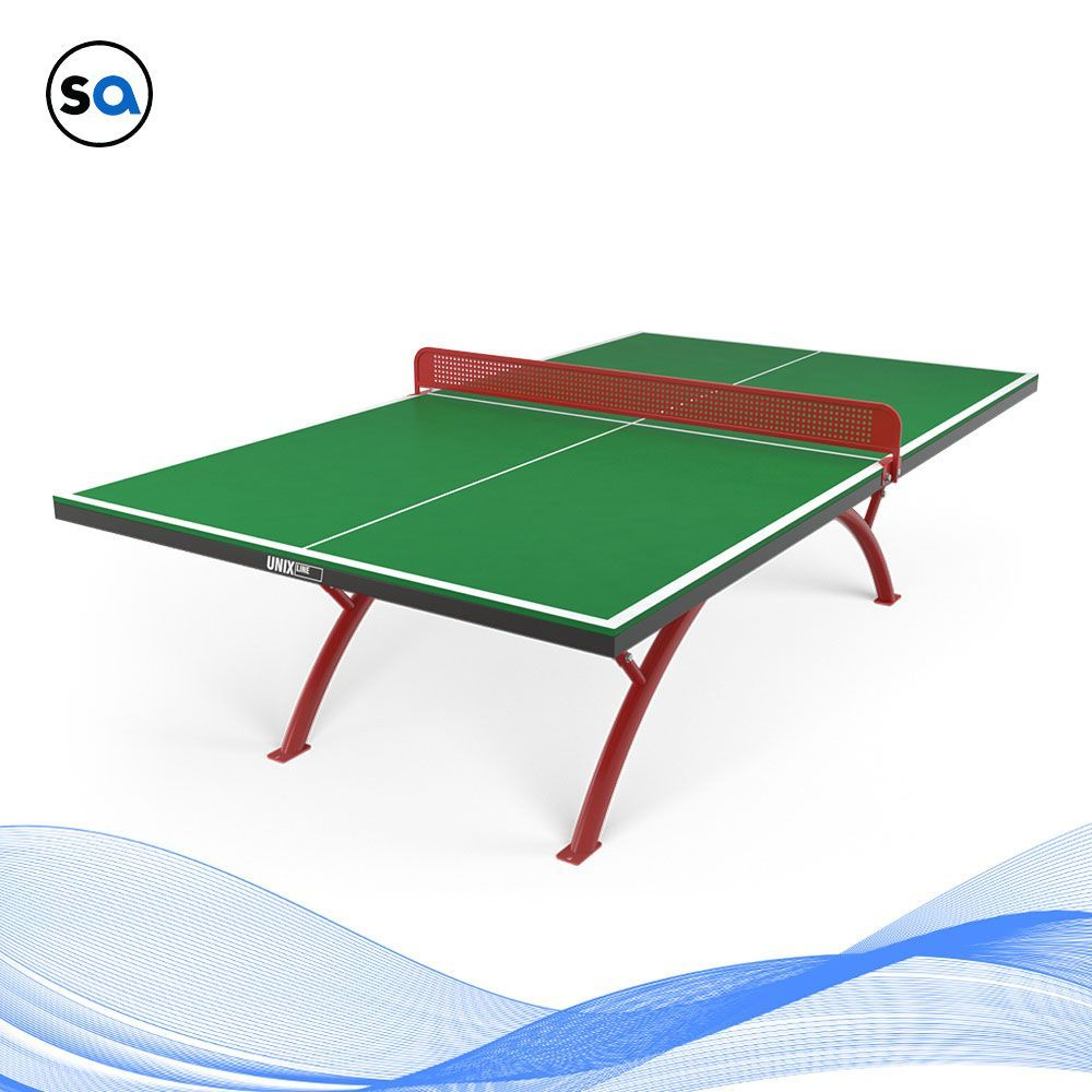 Антивандальный теннисный стол UNIX Line 14 mm SMC (Green/Red) #1