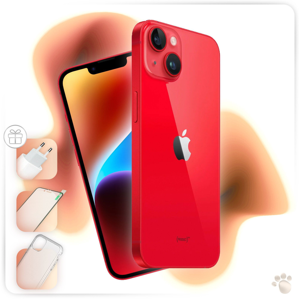 Apple Смартфон iPhone 14, (PRODUCT) Red (E-sim+Sim) 6/128 ГБ, красный #1