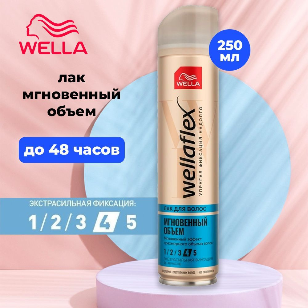 Wellaflex Лак для волос Мгновенный объем Экстрасильная фиксация - 4, 250мл Франция  #1