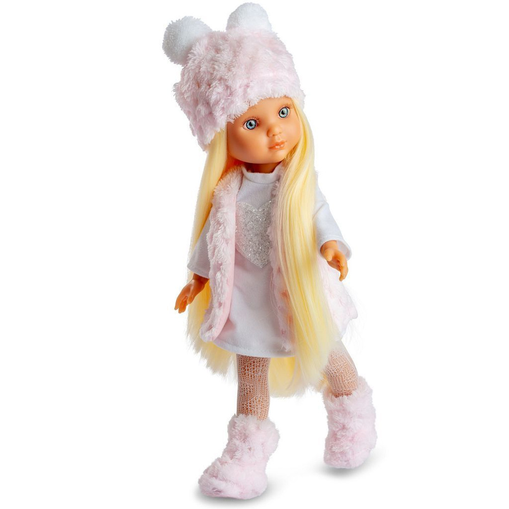 Кукла BERJUAN виниловая 35см Ева в меховой шапке (820) #1