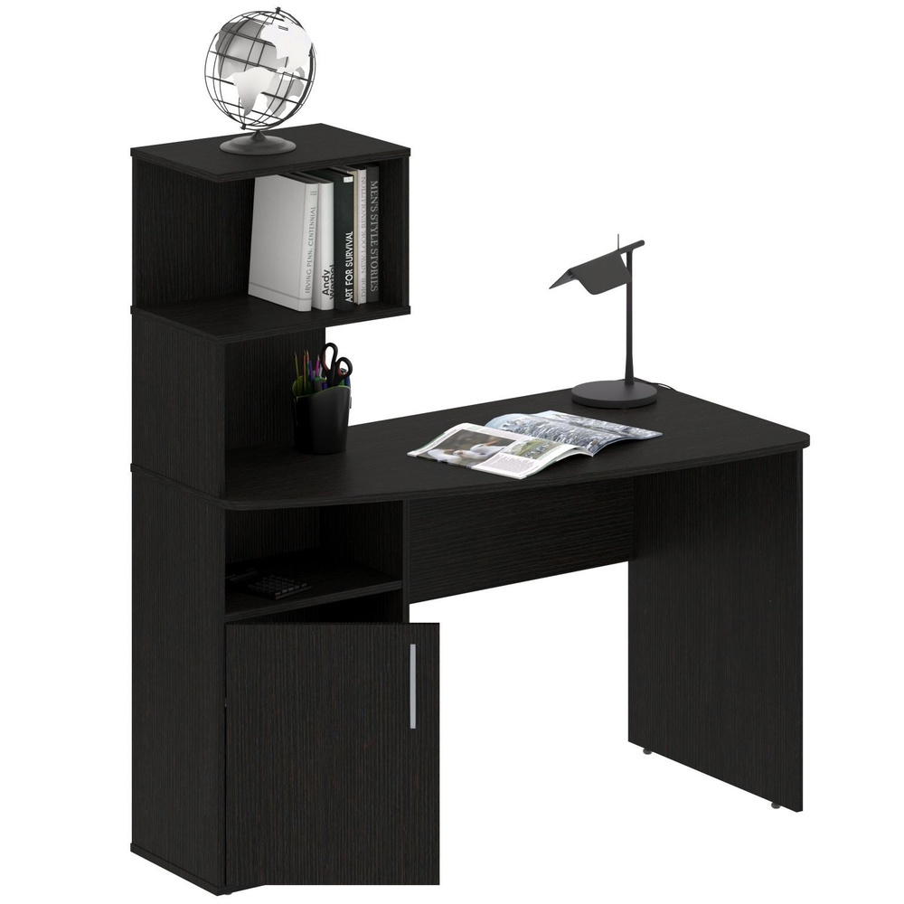 Компьютерный стол с полками и тумбой / письменный стол-стеллаж SKYLAND COMP CD 1213, легно темный, 120х60х135 #1