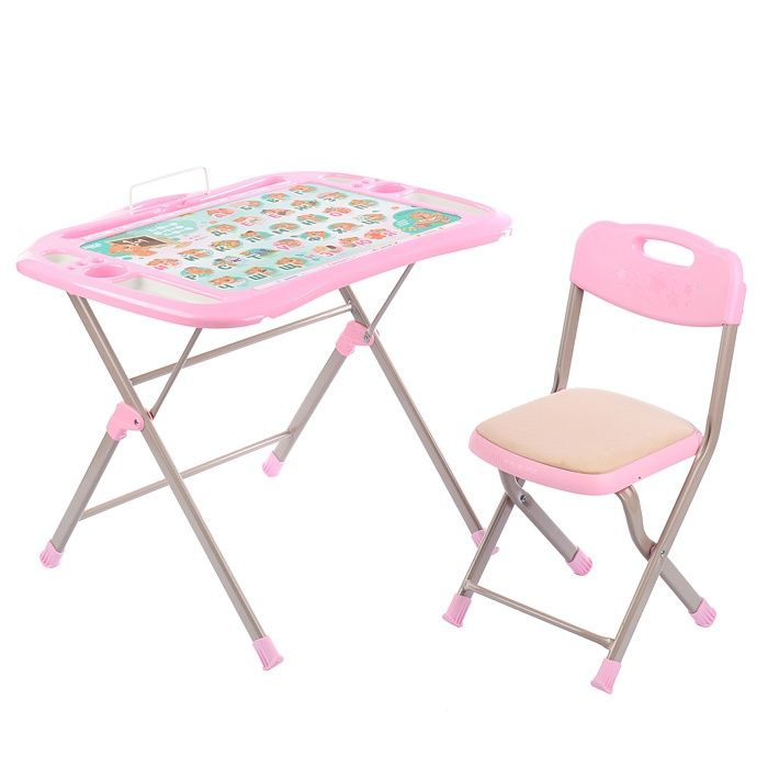 Комплект детской мебели Ника стол и стул, с забавными медвежатами, розовый (NKP1/ЗМ)  #1