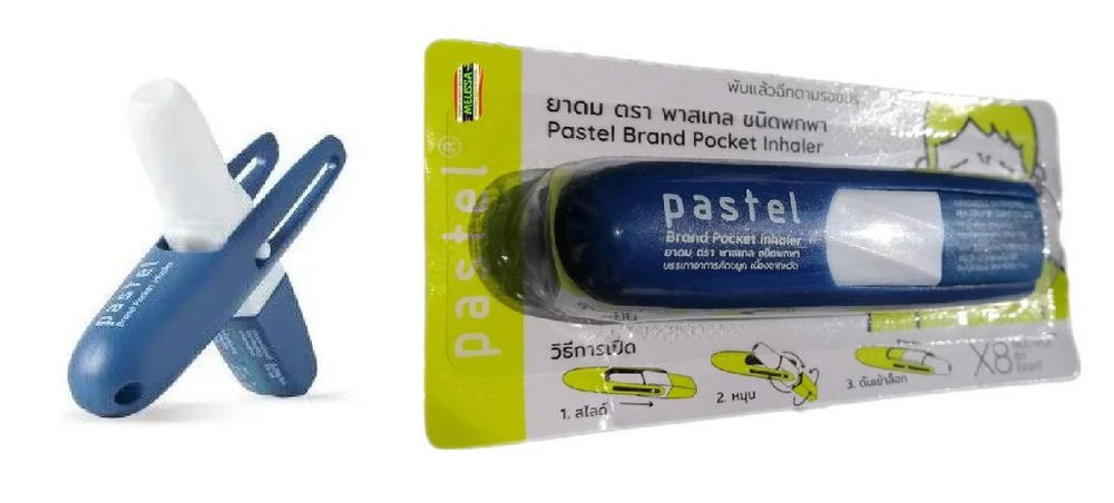 Тайский назальный карманный ингалятор-карандаш в футляре-трансформере Pastel 2 в 1 для облегчения дыхания #1