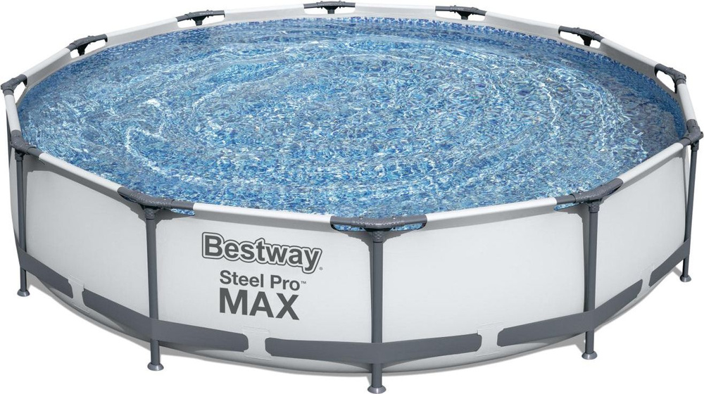 Бассейн каркасный Bestway / Бествей 56416 Steel Pro Max Pools c насосом круглый, трехслойный ПВХ, металлический #1