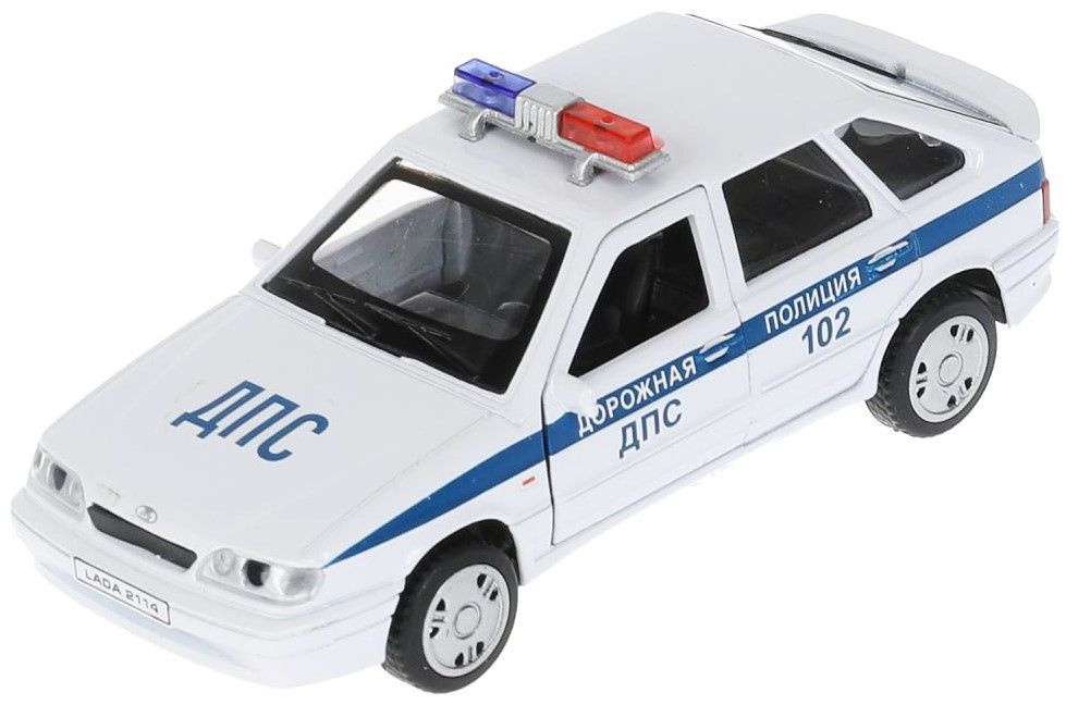Машина металл LADA-2114 SAMARA полиция 12 см белая без коробки #1