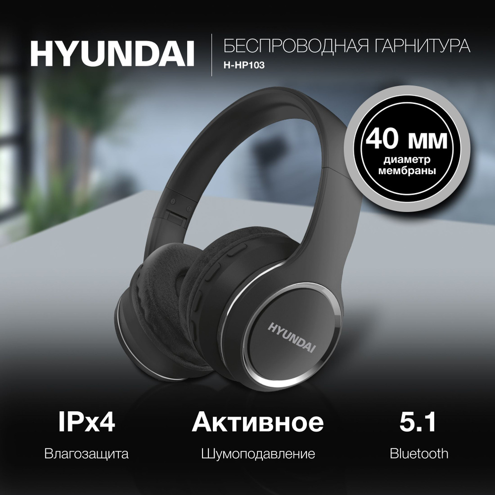 Наушники Накладные Hyundai Bluetooth H-HP103 - купить по доступным ценам в  интернет-магазине OZON (1044385781)