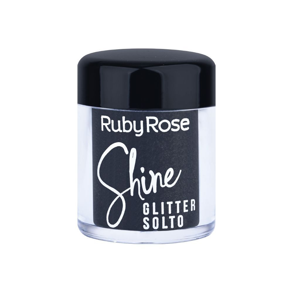 Блестки для лица и тела и волос, рассыпчатый пигмент Shine Pigmento от Ruby Rose HB-8405 Оттенок Чёрный #1