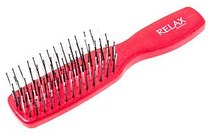 Щетка для волос Harizma h10694-03 Relax для бережного расчесывания, малая, красная  #1