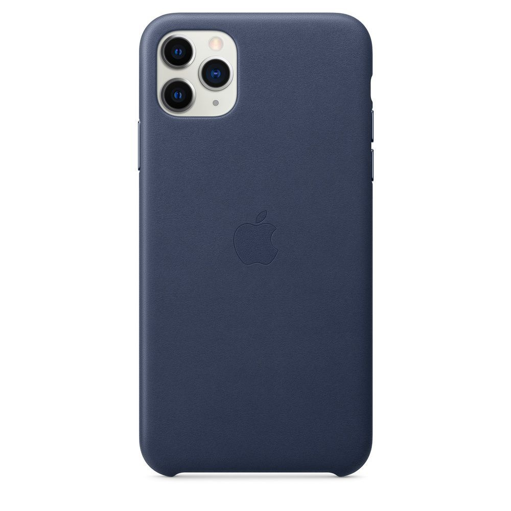 Чехол кожаный Apple Leather Case iPhone 11 Pro Max Midnight Blue (Тёмносиний) MX0G2ZM/A  #1