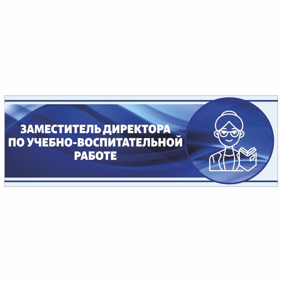 Табличка, Арт Стенды, Заместитель директора по воспитательной работе, 30см х 10см, в школу, на дверь #1