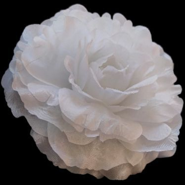 Брошь цветок РОЗА большая пионовидная. Цвет белый. Диаметр 15 см.  #1