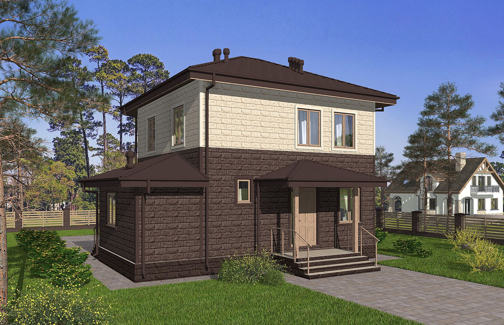 Проект Rg5830 - Двухэтажный жилой дом (98 м2, 10м x10м) #1