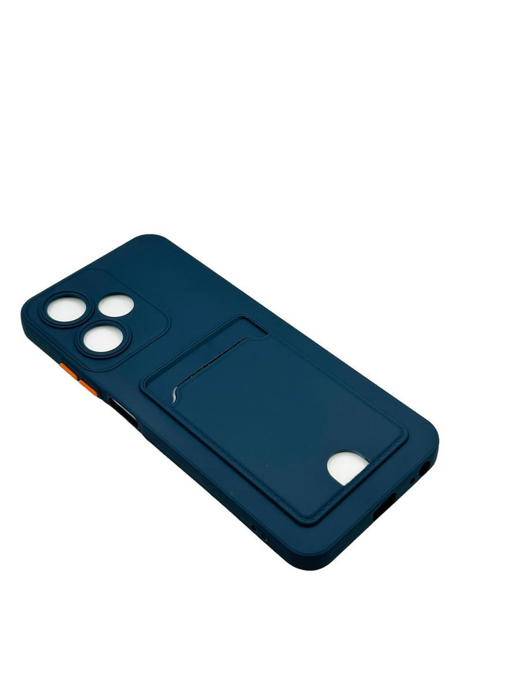 Чехол с картхолдером на Realme Note 50 / Realme C53 / Realme C51 темно-синий  #1