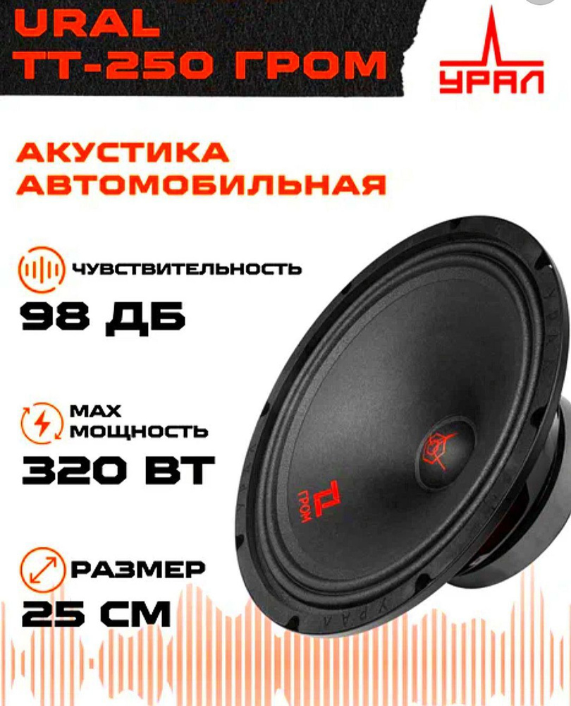 автомобильные колонки Урал ТТ-250 ГРОМ, 25см #1