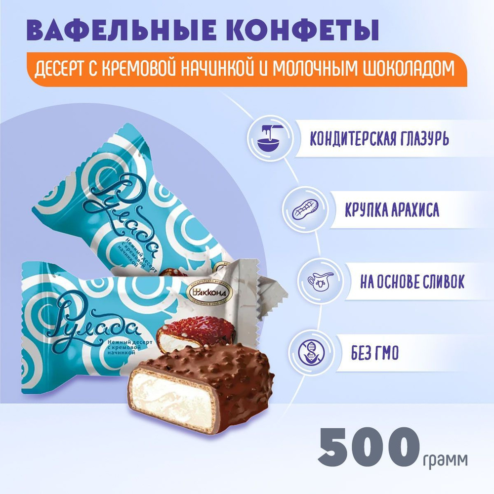 Конфеты Рулада Сливки 500 грамм Акконд #1