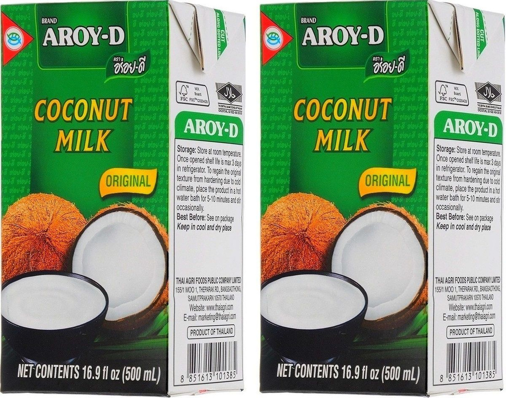 Aroy-d Кокосовое молоко 70% жирность 17-19%, 500 мл x 2 шт #1