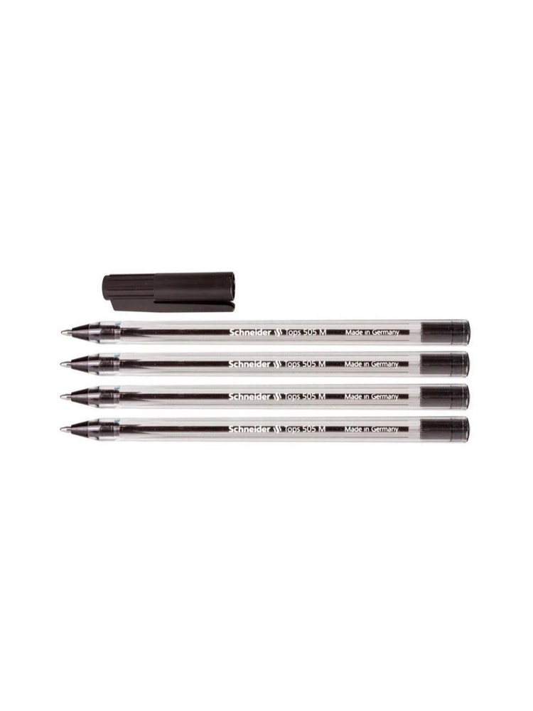 Schneider Ручка Шариковая, толщина линии: 0.5 мм, цвет: Черный, 4 шт.  #1