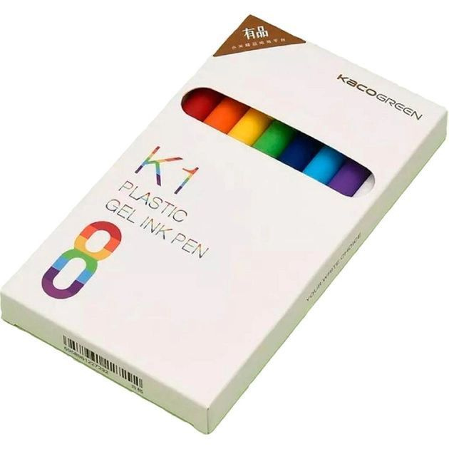 Набор ручек KacoGreen Plastic Gel Ink Pen K1040 (черные чернила) 8 штук для ЕГЭ и ОГЭ  #1