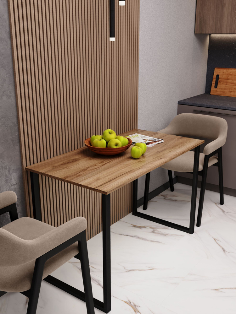 LARINLOFT Стол обеденный кухонный прямоугольный коричневый, мебель для дома и дачи, для маникюра, письменный, #1