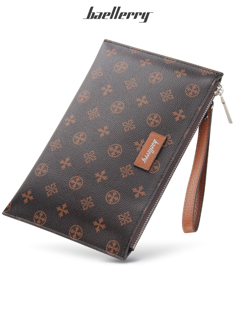 Сумка-планшет Baellerry Monogram с ремешком на запястье, портмоне, коричневый  #1