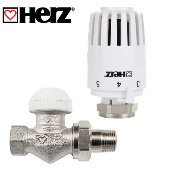 HERZ термостатическая головка + клапан термостатический М28x1.5 (комплект ГЕРЦ для радиатора)  #1