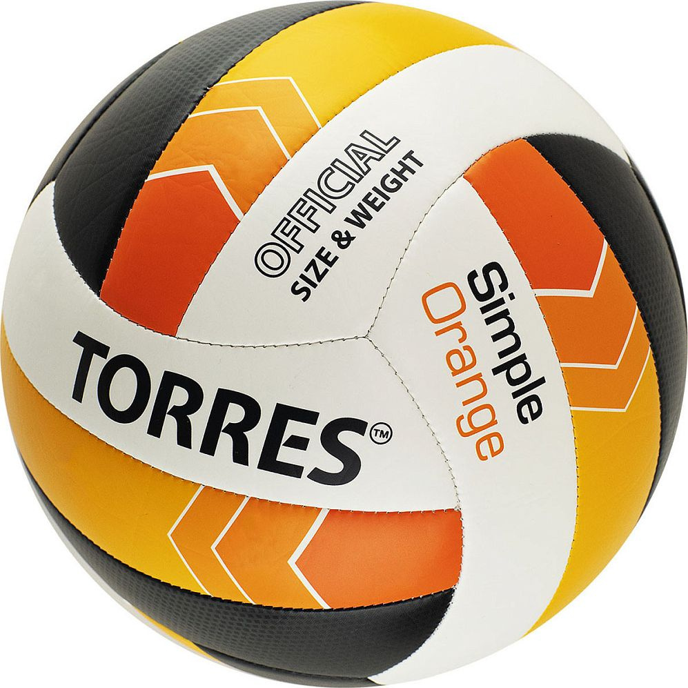Мяч волейбольный TORRES / Торрес V32125 Simple Orange для любительских встреч, синтетическая кожа TPU/бутил, #1